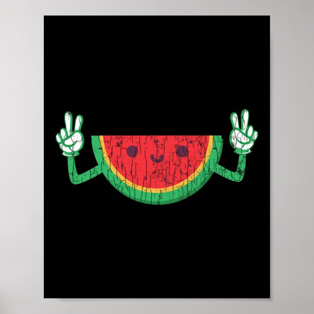 Poster Dançando Melancia Funny Summer Fruta Graphi (Frente)