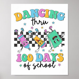 Poster Dançando Por 100 Dias De Crianças Escolares 100 Di