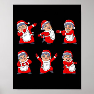 Poster Dançando Sra. Claus Dance Challenge Meninas Crianç