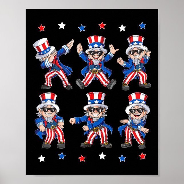 Poster Dançando Tio Sam 4 De Julho Meninas K (Frente)