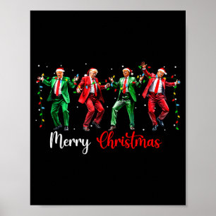 Poster Dançando Trump Engraçado Papai Noel Natal Feliz Pa