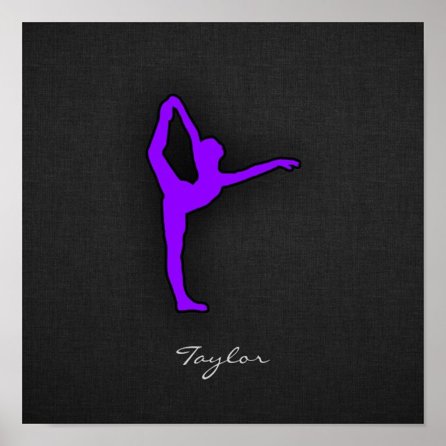 Pôster Dançarina de Balé violeta-roxo (Frente)