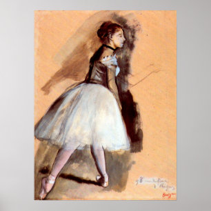 Poster Dançarina em Pé de Edgar Degas, Arte de Balé Antig