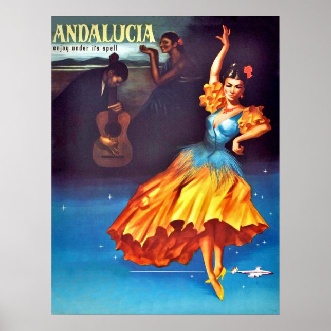 Poster Dançarina espanhola na Andaluzia, Espanha (Frente)