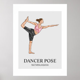 Poster Dançarina Pose Yoga Stretch Exercendo Trabalho Mul