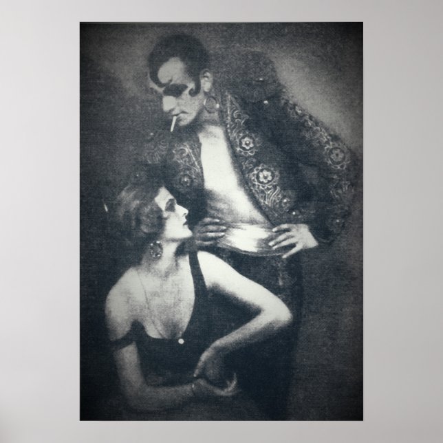 Poster Dançarinas de deco de arte berber e droste (Frente)