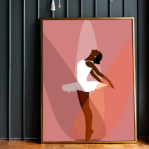 Poster Dançarino Afro-americano Minimalista Black Balleri