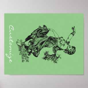 Poster Dançarino de Belly, árabe, dançarino Vintage Ar