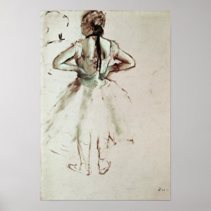 Pôster Dançarino de Edgar Degas   visto da parte traseir