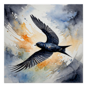 Pôster Dançarino do Céu Simbiótico: Graceful Swift BIrd