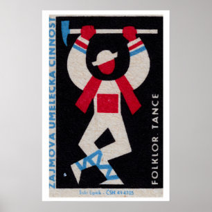 Poster Dançarino Folclórico Estilizado Tchecoslováquia 19