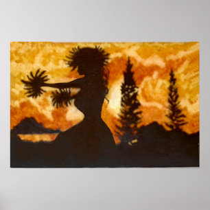 Poster Dançarino havaiano de Hula