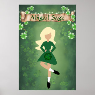 Poster Dançarino Irlandês Personalizado com Dança de Cabe