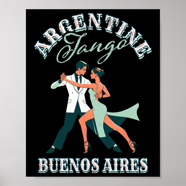 Poster Dançarino realizando Tango argentino Buenos A (Frente)