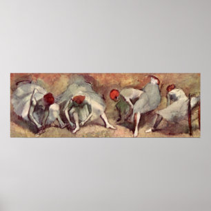 Pôster Dançarinos amarrando Calçados. Edgar Degas