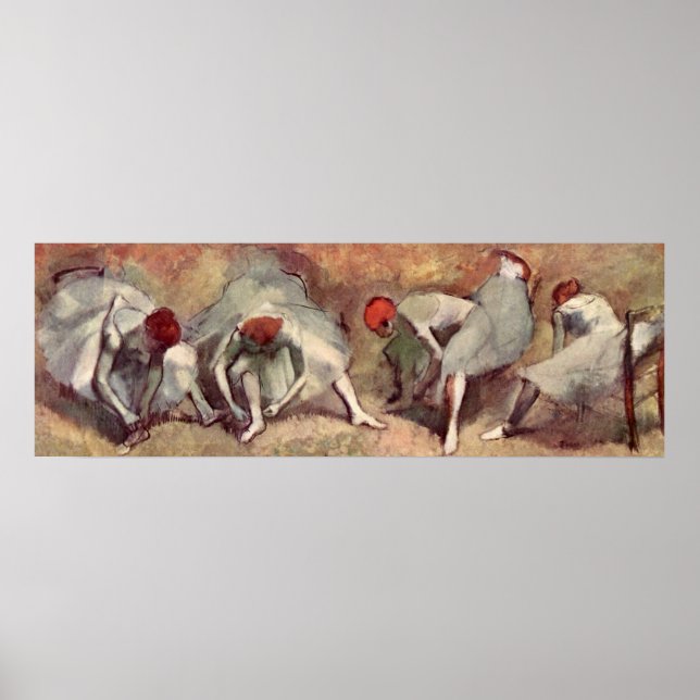 Pôster Dançarinos amarrando Calçados. Edgar Degas (Frente)