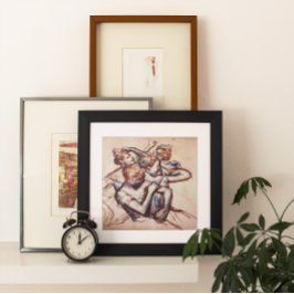 Pôster Dançarinos balés na Metade Figura por Edgar Degas