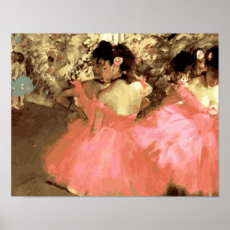 Poster Dançarinos de rosa por Degas