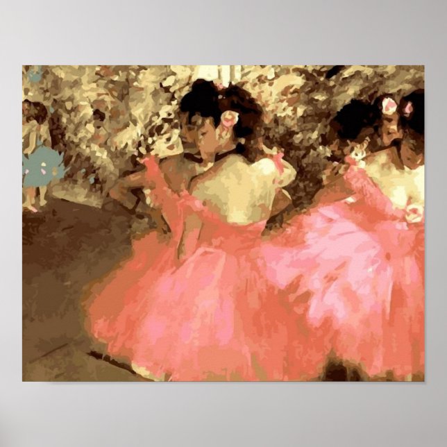Poster Dançarinos de rosa por Degas (Frente)