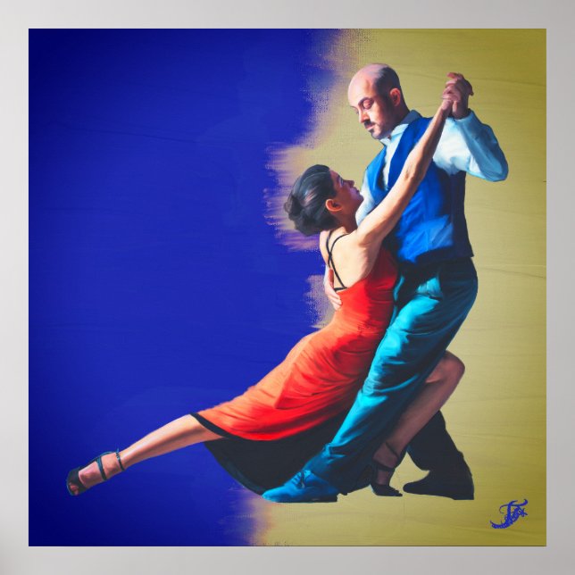 Poster Dançarinos de tango - pintura à mão (Frente)