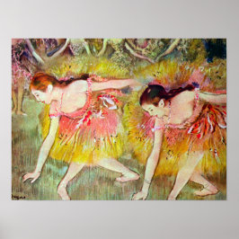 Poster Dançarinos descendo por Edgar Degas, Balé Art
