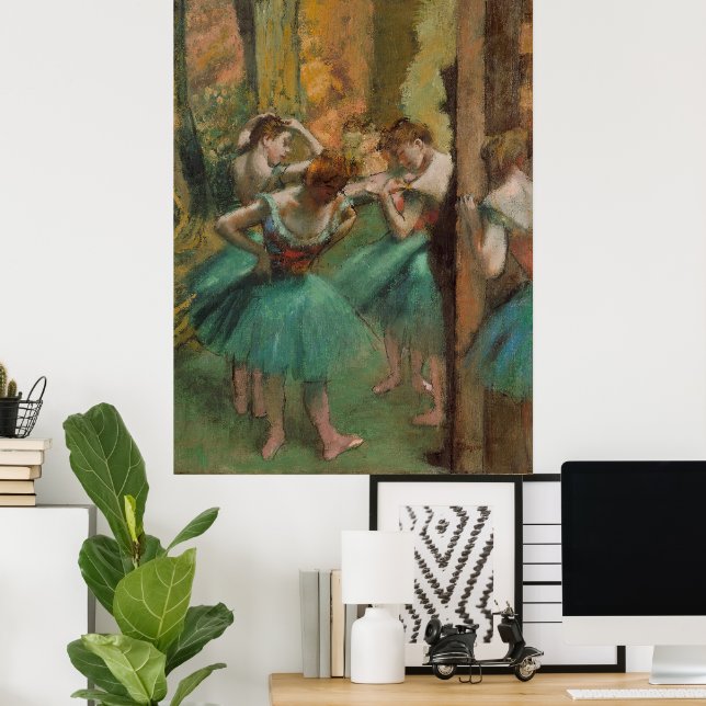 Poster Dançarinos, rosa e verde Edgar Degas (Escritório em casa)