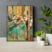 Dançarinos, rosa e verde Edgar Degas Vintage
