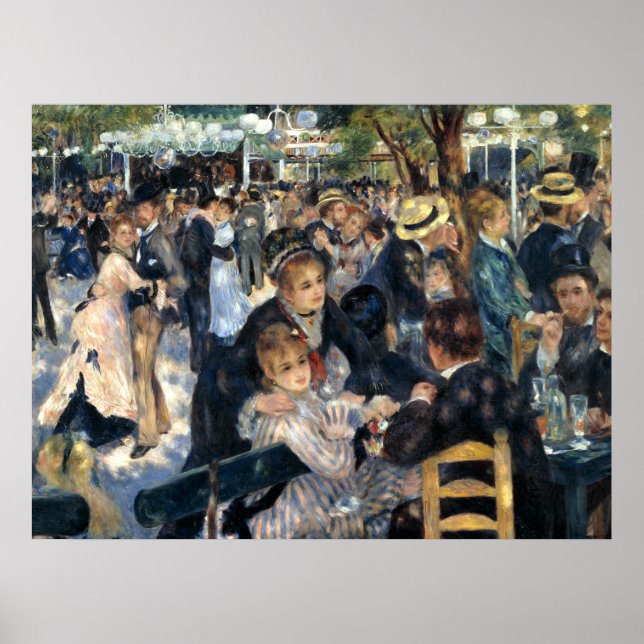 Pôster Dance at Le Moulin de la Galette by Renoir (Frente)