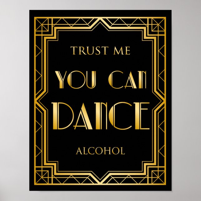 Poster Dance Floor Weding Sign | Gatsby Art Deco (Frente)