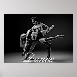 Pôster Dance Poster, Black and White Romantic Dance Photo