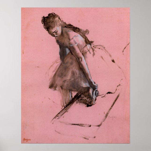 Poster Dancer deslizando em seu Calçado por Edgar Degas (Frente)