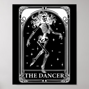 Poster Dancer Tarot Card Skeleton Dançando Filha Teache
