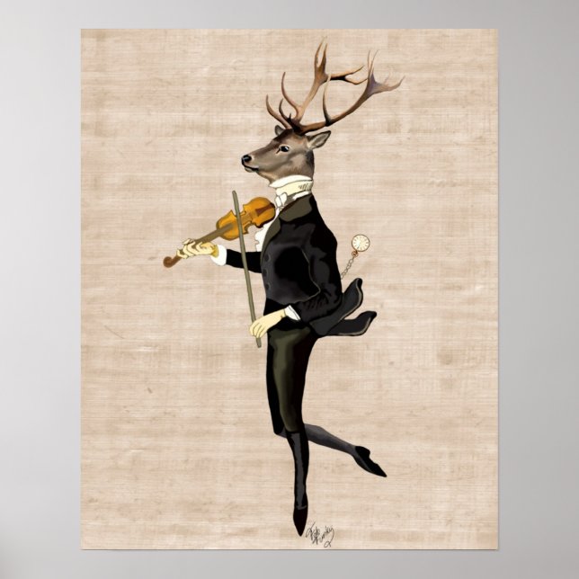 Pôster Dancing Deer with Violin (Frente)