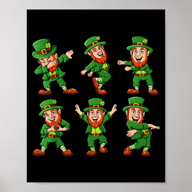 Poster Dancing Leprechauns St Patrick's Day Funny Boys Gi (Frente)