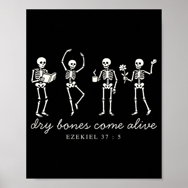 Poster Dancing Skeleton Dry Bones Come Alive Christian Ha (Frente)