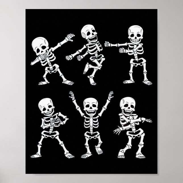 Poster Dancing Skeletons Dance Challenge Boys Girl Kids H (Frente)