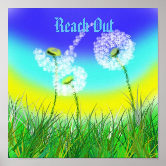 Poster Dandelion Alcançar A Mensagem Da Vida, (Frente)
