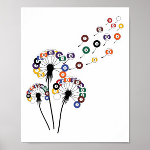 Poster Dandelion Billiard Shirt Billiard Player Womens Bi