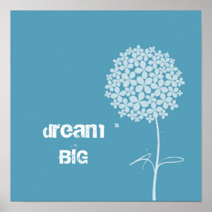 Pôster Dandelion Branco Simples