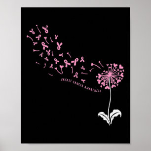 Poster Dandelion Breast Awarness Pink RIbbon Supp