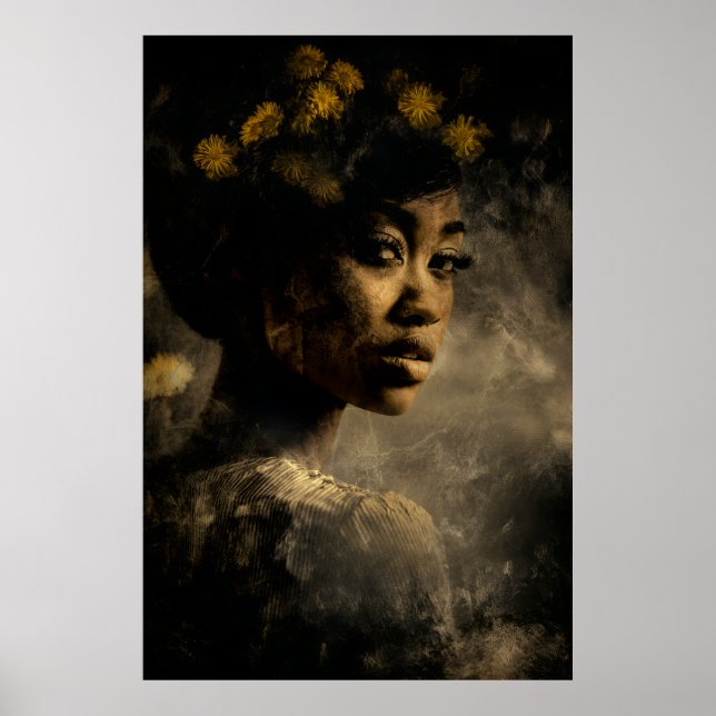 Poster Dandelion Crown Melanin Glow Portrait (Frente)