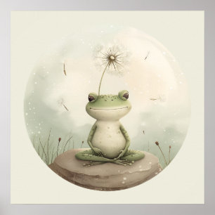 Poster dandelion de meditação de sapos