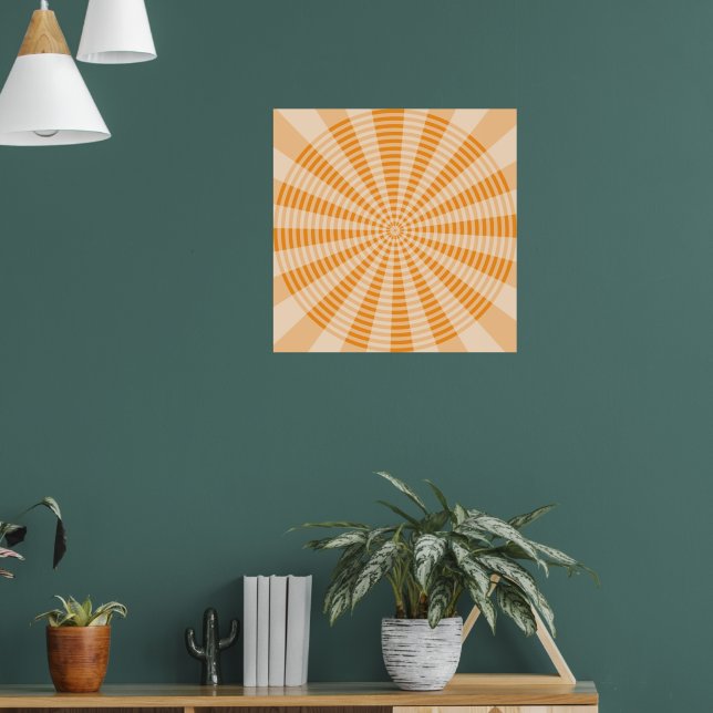 Poster Dandelion, Espiral Laranja, Arte Abstrata Boho (Sala de Estar 1)