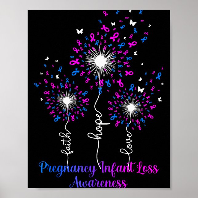 Poster Dandelion Faith Hope Love Pregnancy Infant Loss Aw (Frente)