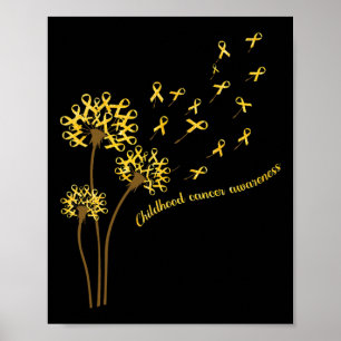 Poster Dandelion Flor Dourado R, "Conhecimento do Cancer 