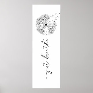 Poster Dandelion in the Wind - Apenas Respire em Script