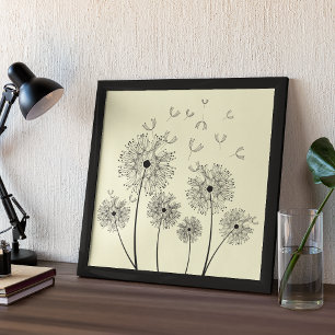 Poster Dandelion Line Art