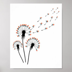 Poster Dandelion Snowboard Shirt Para Snowboarder Snowboa