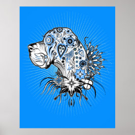Poster Dane Grande em azul