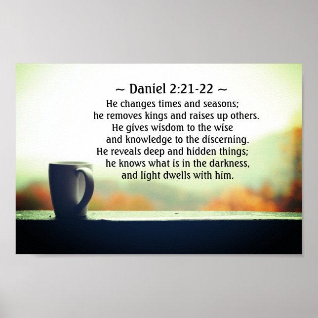 Poster Daniel 2:21-22 Ele muda tempos e estações (Frente)